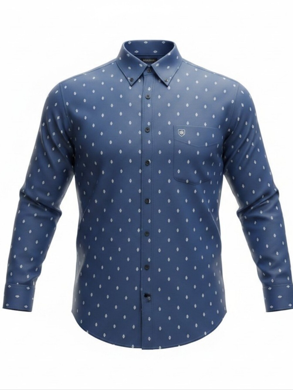 ARIAT | Navy White Cactus Print Stretch Western Button Down Cowboy‎ Shirt | XXL